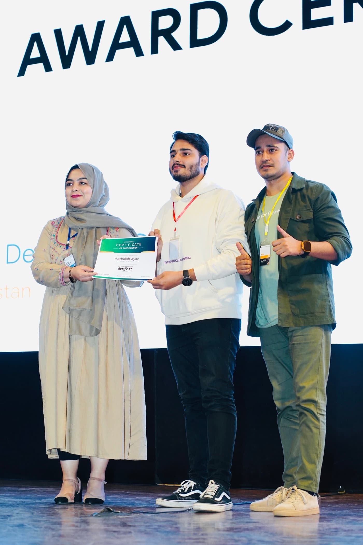 Taleemgah team at the DevFest award ceremony after placing in the top 4